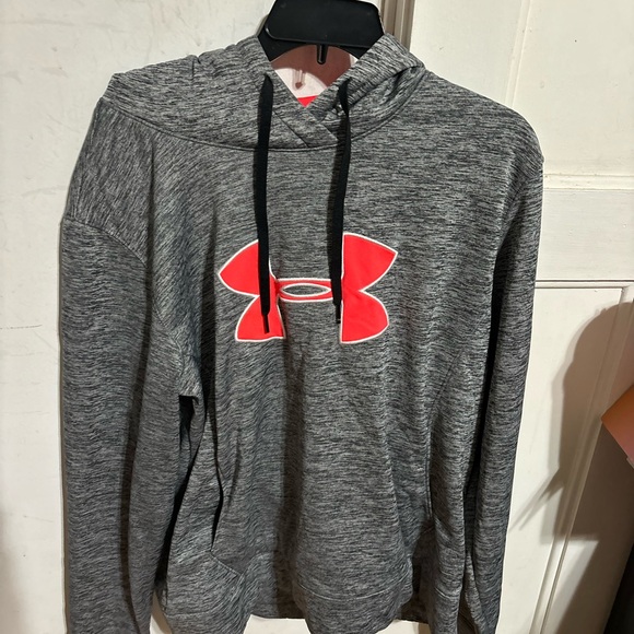 Under Armour Sweaters - Under Armour Women’s Gray Hoodie with Coral Logo